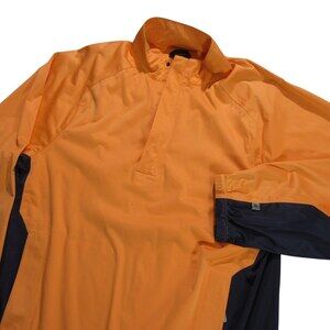 Zero Restriction Mens Pullover L Orange Tour Series Quarter Zip Windbreaker Rain